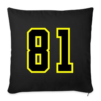 81 Number Jersey - Sofa pillowcase 17,3'' x 17,3'' (45 x 45 cm) - black - Front