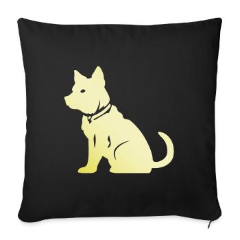 Silhouette de chien Shiba Inu - Housse de coussin décorative 45 x 45 cm - noir - Devant