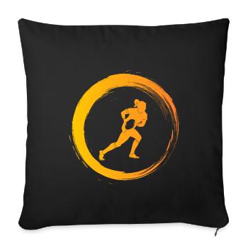 Sporty Hobby Leidenschaft Rugby - Sofakissenbezug 45 x 45 cm - Schwarz - Vorne