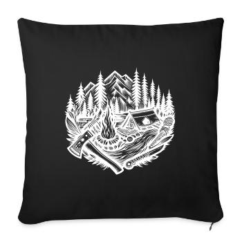 Nature Campfire Axe - Sofa pillowcase 17,3'' x 17,3'' (45 x 45 cm) - black - Front