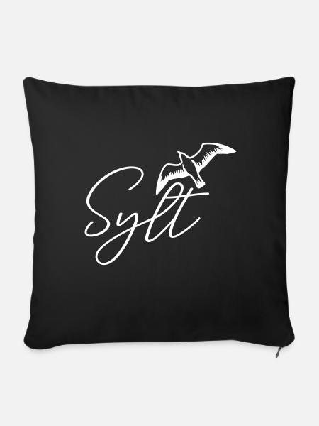 Sylt Möwe - Sofakissenbezug 45 x 45 cm - Schwarz