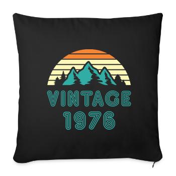 1976 - Housse de coussin décorative 45 x 45 cm - noir - Devant
