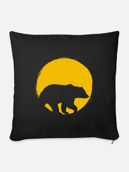 Bear Scandinavia Silhouette Sun Gift - Sofa pillowcase 17,3'' x 17,3'' (45 x 45 cm) - black