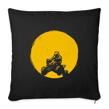 ATV Silhouette Quad Sun Gift - Sofa pillowcase 17,3'' x 17,3'' (45 x 45 cm) - black - Front