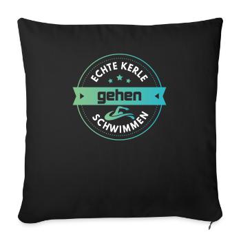Natation - maillot de bain bain cadeau piscine extérieure - Housse de coussin décorative 45 x 45 cm - noir - Devant