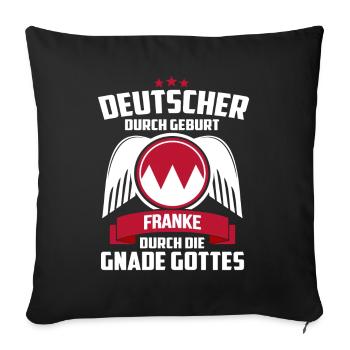 FRANKE DURCH DIE GNADE GOTTES - FRANKEN - GESCHENK - Sofakissenbezug 45 x 45 cm - Schwarz - Vorne