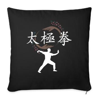 Tai Chi Chaun - Taijiquan - boîtes d'ombre - Housse de coussin décorative 45 x 45 cm - noir - Devant