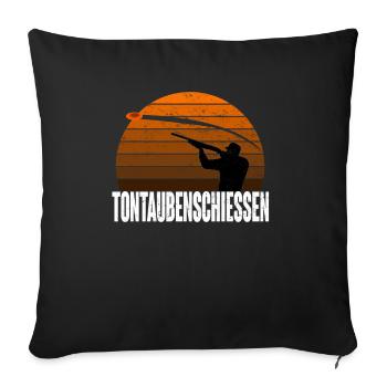 Tontaubenschiessen - Sofakissenbezug 45 x 45 cm - Schwarz - Vorne