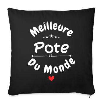 Meilleure pote du monde - Housse de coussin décorative 45 x 45 cm - noir - Devant