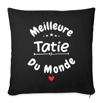 Meilleure tatie du monde - Housse de coussin décorative 45 x 45 cm - noir - Devant