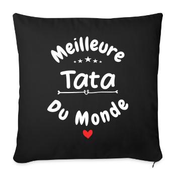 La meilleure tata - Housse de coussin décorative 45 x 45 cm - noir - Devant