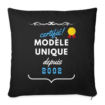 certifié modèle unique depuis 2002 - Housse de coussin décorative 45 x 45 cm - noir - Devant