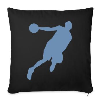 Silhouette de basketteur, design sportif dynamique - Housse de coussin décorative 45 x 45 cm - noir - Devant