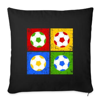 Football pop art - Sofa pillowcase 17,3'' x 17,3'' (45 x 45 cm) - black - Front