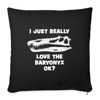Baryonyx Fossil Head - Sofa pillowcase 17,3'' x 17,3'' (45 x 45 cm) - black - Front