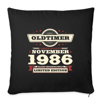 37th Birthday Classic Car November Vintage 1986 - Sofa pillowcase 17,3'' x 17,3'' (45 x 45 cm) - black - Front