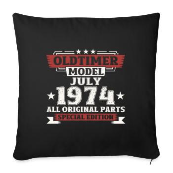 50th Birthday Classic Car July 1974 Vintage 1974 - Sofa pillowcase 17,3'' x 17,3'' (45 x 45 cm) - black - Front