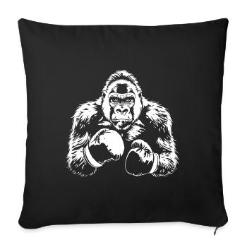 Gorilla Boxen Kämpfer MMA - Sofakissenbezug 45 x 45 cm - Schwarz - Vorne