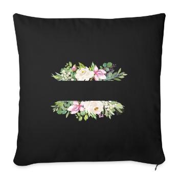 Customizable flower bouquet - Sofa pillowcase 17,3'' x 17,3'' (45 x 45 cm) - black - Front