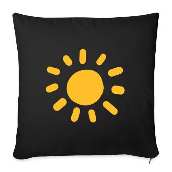 Soleil dessin motif - Housse de coussin décorative 45 x 45 cm - noir - Devant