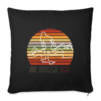 Skateboard Skateboard Skateboarder Patinage - Housse de coussin décorative 45 x 45 cm - noir - Devant