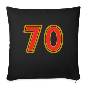 70. 70 JAHRE. 70-JÄHRIGES JUBILÄUM. 70-JÄHRIGES JUBILÄUM. - Sofakissenbezug 45 x 45 cm - Schwarz - Vorne