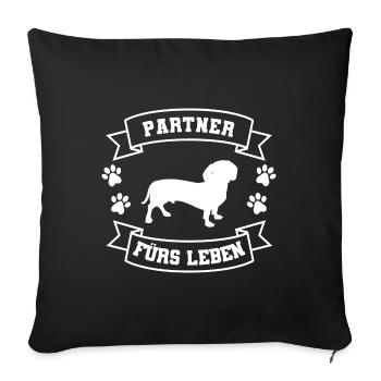 Partner fürs Leben - Sofakissenbezug 45 x 45 cm - Schwarz - Vorne