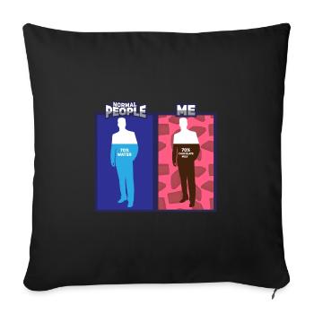 LAIT DE CHOCOLAT Les gens normaux contre moi - Housse de coussin décorative 45 x 45 cm - noir - Devant