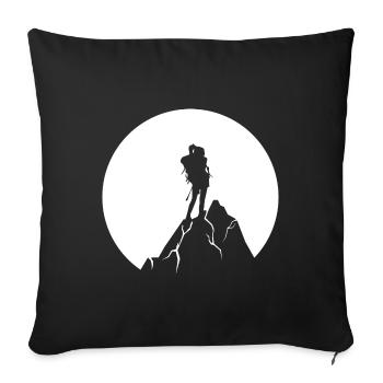 Lune - Randonnée - (5) - Housse de coussin décorative 45 x 45 cm - noir - Devant