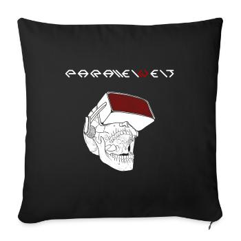 Parallel world skull white - Sofa pillowcase 17,3'' x 17,3'' (45 x 45 cm) - black - Front
