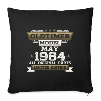 40th Birthday Man Vintage May Vintage 1984 - Sofa pillowcase 17,3'' x 17,3'' (45 x 45 cm) - black - Front