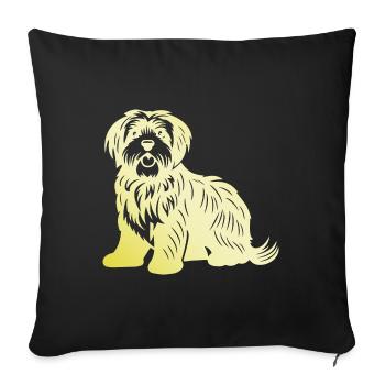 Havanese Dog Silhouette - Sofa pillowcase 17,3'' x 17,3'' (45 x 45 cm) - black - Front