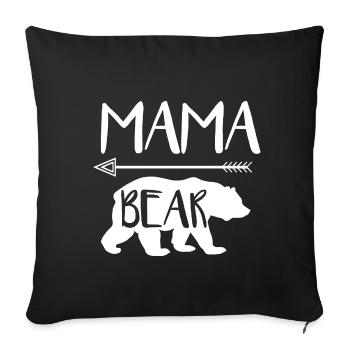 Mama Bear - Sofa pillowcase 17,3'' x 17,3'' (45 x 45 cm) - black - Front
