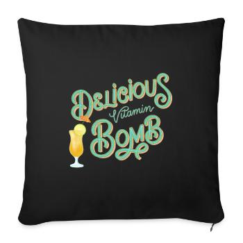 Vitamin Bomb - Sofa pillowcase 17,3'' x 17,3'' (45 x 45 cm) - black - Front