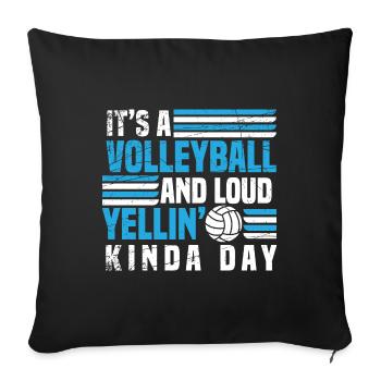 Volleyball Volleyball players Volleyball court - Sofa pillowcase 17,3'' x 17,3'' (45 x 45 cm) - black - Front