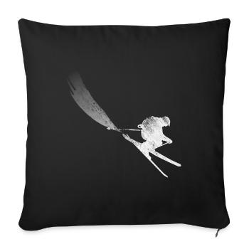 Skiing - (33) - Sofa pillowcase 17,3'' x 17,3'' (45 x 45 cm) - black - Front