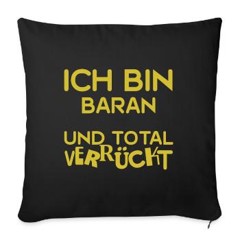 Verrückt Baran - Sofakissenbezug 45 x 45 cm - Schwarz - Vorne