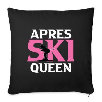 Ski Sking Snowboard Sports d’hiver Skieurs - Housse de coussin décorative 45 x 45 cm - noir - Devant