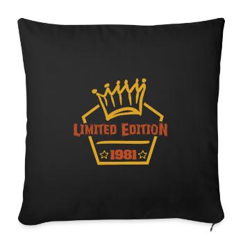 Année 1981 - Housse de coussin décorative 45 x 45 cm - noir - Devant