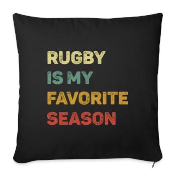 Rugby Is My Favorite Season Retro - Sofa pillowcase 17,3'' x 17,3'' (45 x 45 cm) - black - Front