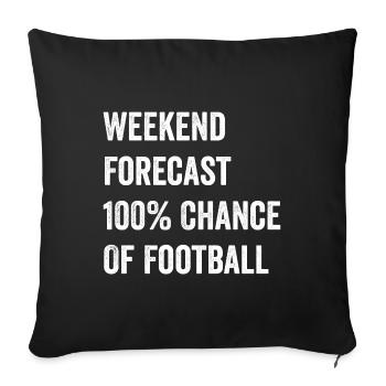 Prévisions du week-end Funny Football Lover - Housse de coussin décorative 45 x 45 cm - noir - Devant