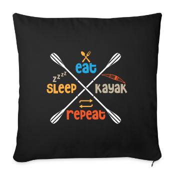 Kayak Boat Canoe Paddle Boat Double Paddle - Sofa pillowcase 17,3'' x 17,3'' (45 x 45 cm) - black - Front
