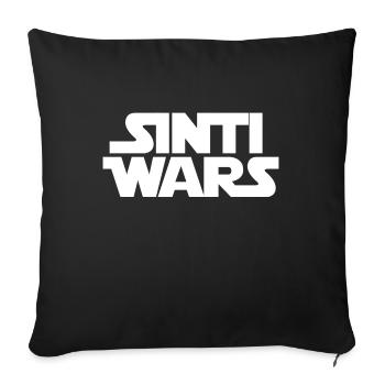 Sinti Wars SW Design Lettres Blanches - Housse de coussin décorative 45 x 45 cm - noir - Devant
