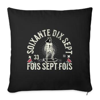 Soixante dix-sept fois sept fois - Housse de coussin décorative 45 x 45 cm - noir - Devant