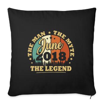 Juin 2018, 5 Ans Anniversaire garçons et filles - Housse de coussin décorative 45 x 45 cm - noir - Devant