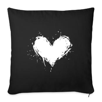 Icône en forme de cœur - Housse de coussin décorative 45 x 45 cm - noir - Devant