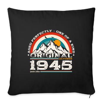 80e anniversaire Légende Octobre 1945 Volume 45 - Housse de coussin décorative 45 x 45 cm - noir - Devant