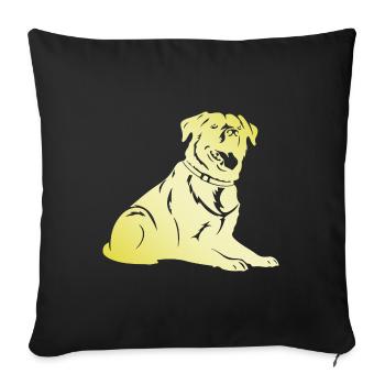 Rottweiler Dog Silhouette - Sofa pillowcase 17,3'' x 17,3'' (45 x 45 cm) - black - Front