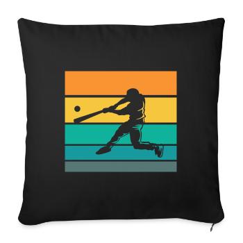 Joueur de baseball Baseball Batteur de batte de baseball - Housse de coussin décorative 45 x 45 cm - noir - Devant