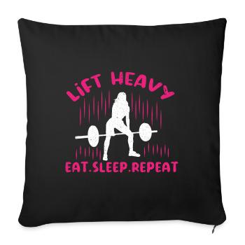Fitness Strength Training Strength Triathlon Weightlifting - Sofa pillowcase 17,3'' x 17,3'' (45 x 45 cm) - black - Front
